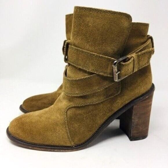 Zara womans suede leather ankle boots EU 38 BoxT Brown Heels Bohemian - Picture 7 of 7